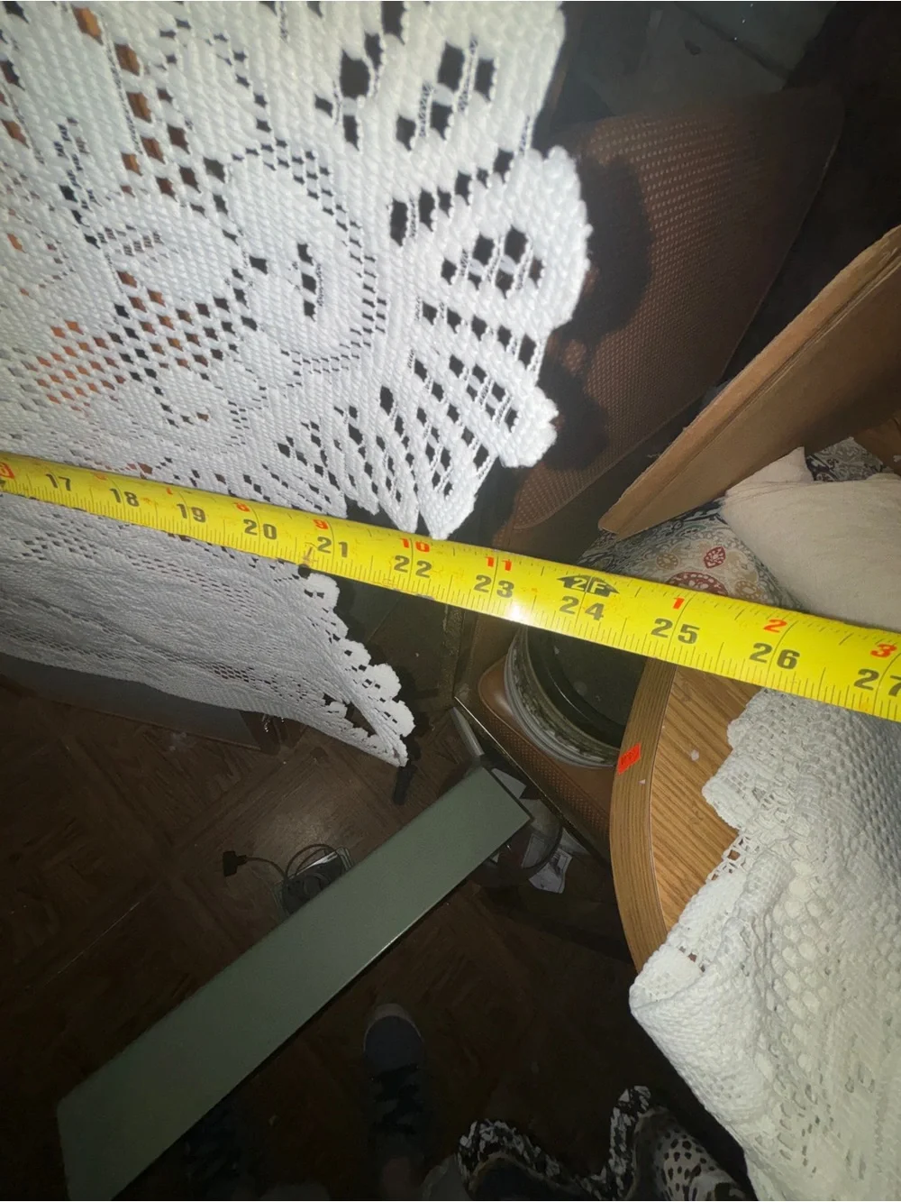 3 White Crochet Lace Curtain Panel